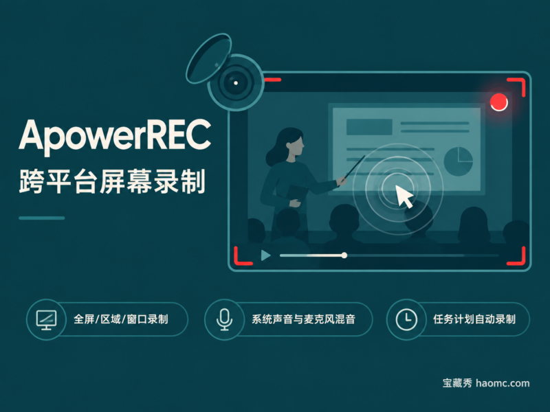 ApowerREC 傲软录屏 1.9.1.4：多模式录制与任务计划-宝藏秀