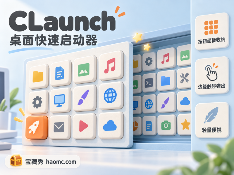 CLaunch 快速启动器：按钮面板收纳与一键呼出-宝藏秀