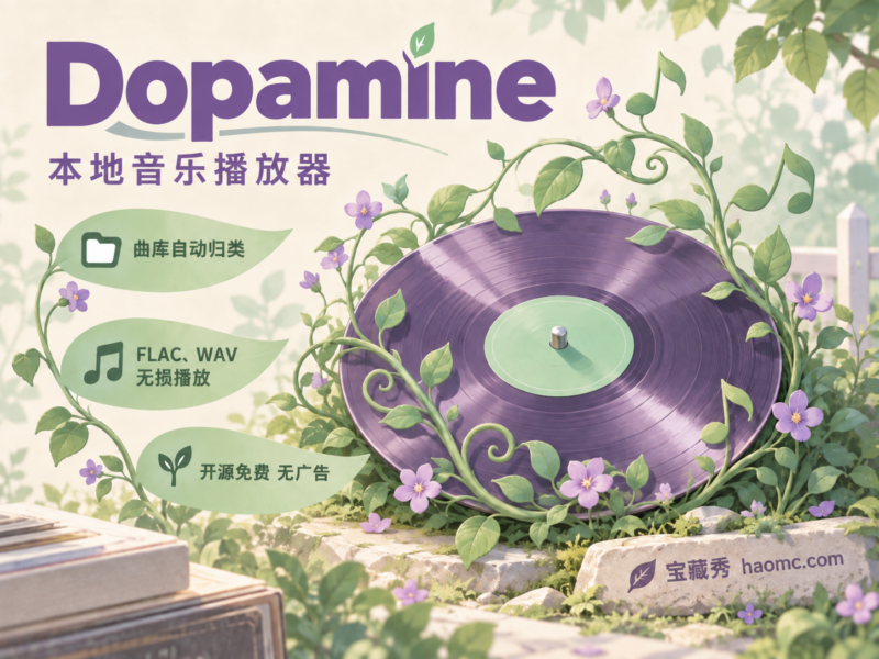 Dopamine 音乐播放器:本地曲库整理与无损播放-宝藏秀