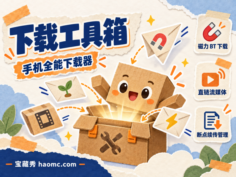下载工具箱:安卓全能下载器,磁力 BT 与流媒体下载-宝藏秀
