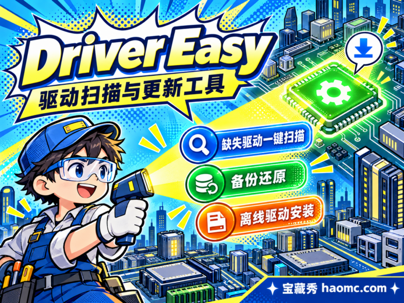 DriverEasy 驱动更新工具:一键扫描、备份还原与离线安装-宝藏秀