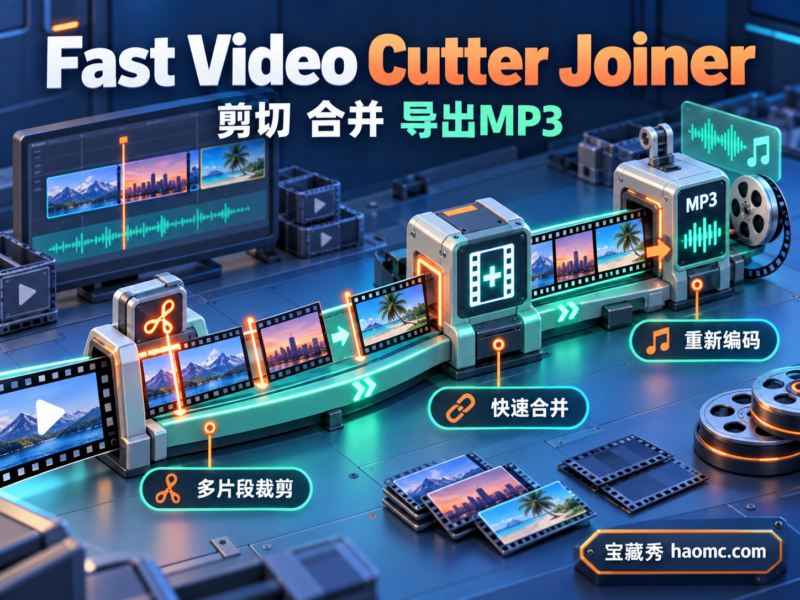 Fast Video Cutter Joiner 7.2.3.0:快速裁剪、合并视频并导出 MP3-宝藏秀