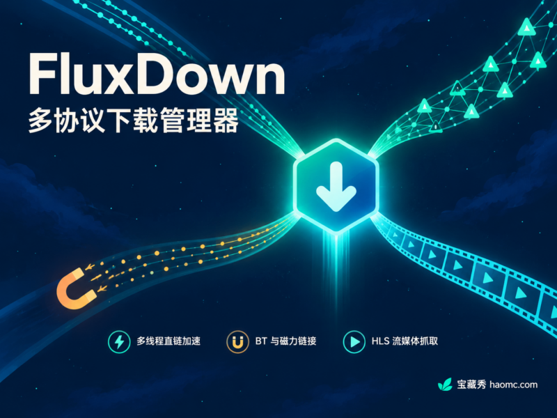 FluxDown 下载管理器:直链、BT、磁力与流媒体一站搞定-宝藏秀