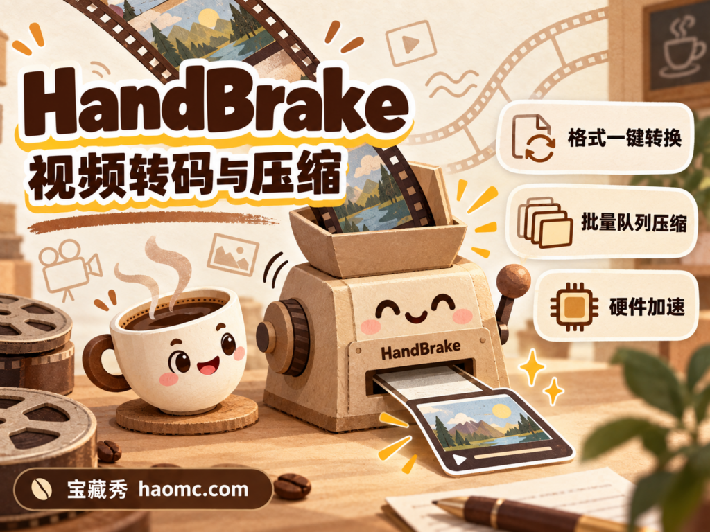 HandBrake 视频转码压缩主题插画