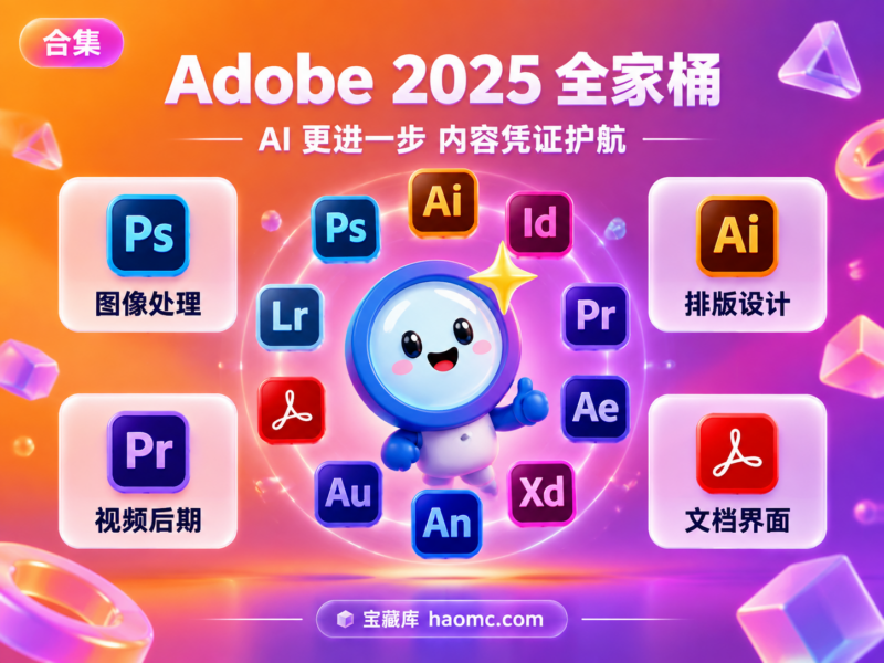 Adobe 2025 全家桶免费下载:全套软件合集介绍-宝藏秀