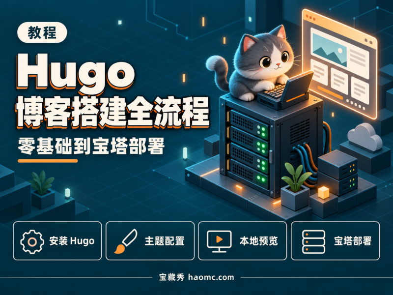Hugo 搭建 Solitude 博客：小白零基础安装配置与宝塔部署-宝藏秀
