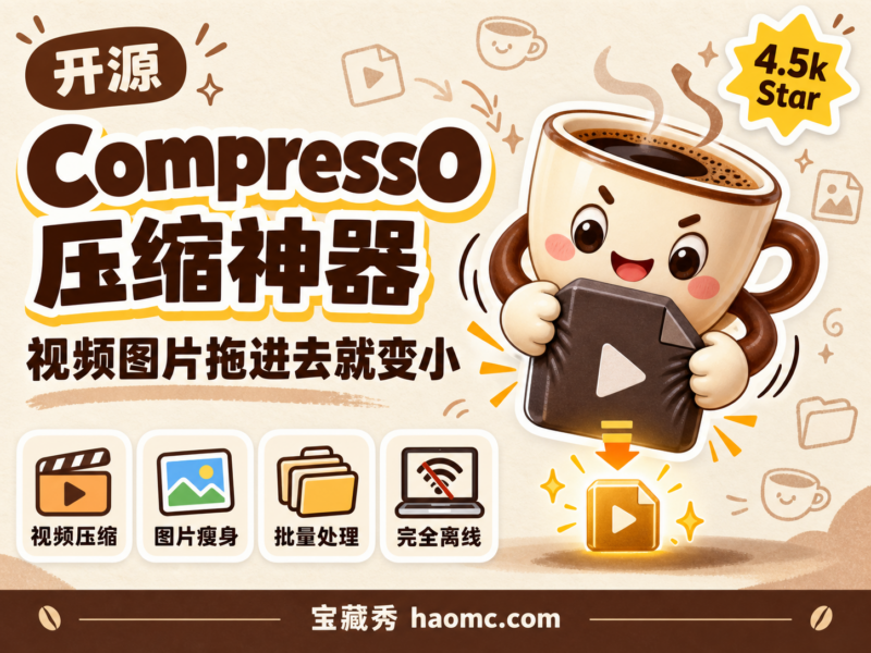 CompressO 免费压缩工具：视频图片一键压小 大佬汉化版-宝藏秀
