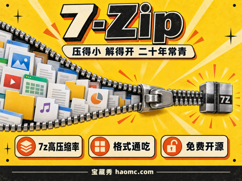 7-Zip下载，解压缩神器、右键菜单与加密设置教程-宝藏秀