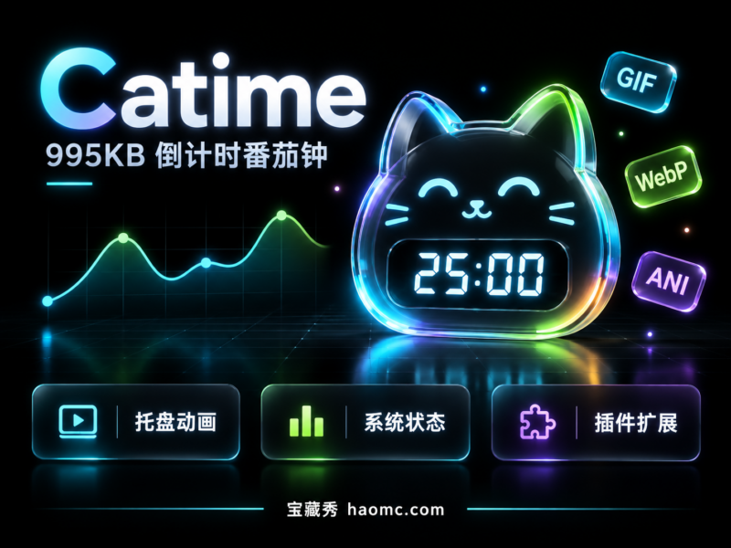 Catime下载教程：极简倒计时番茄钟与托盘动画设置-宝藏秀