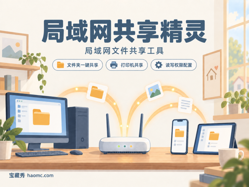 局域网共享精灵：一键配置局域网文件与打印机共享-宝藏秀