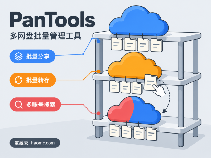 PanTools 多网盘批量管理工具：账号与文件集中管理-宝藏秀