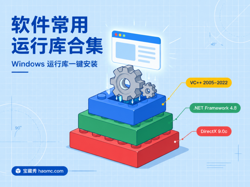 软件常用运行库合集：VC++ 与 DirectX 运行库一键安装-宝藏秀