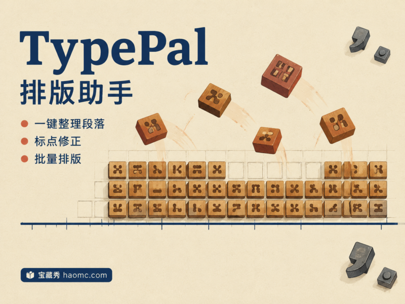 TypePal 排版助手：一键整理文章版式的绿色小工具-宝藏秀