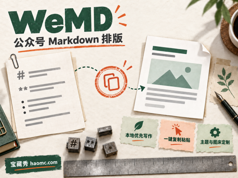 WeMD 公众号排版编辑器：本地 Markdown 写作与一键复制-宝藏秀